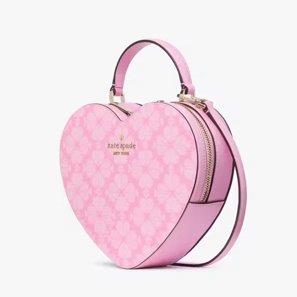 Kate Spade Love Shack Spade Flower Heart Crossbody Parisian Rose - Picture 13 of 14